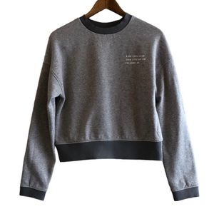 Ride Cycle Club Calgary Soft Comfy Cropped Long Sleeve Sweatshirt Crop Top Grey